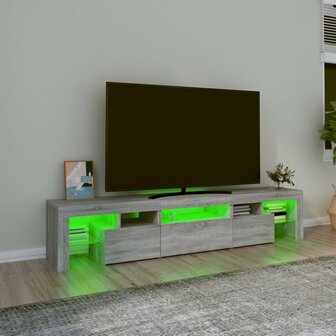 Tv-meubel met LED-verlichting 200x36,5x40 cm grijs sonoma eiken 4