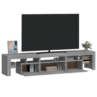 Tv-meubel met LED-verlichting 200x36,5x40 cm grijs sonoma eiken 6