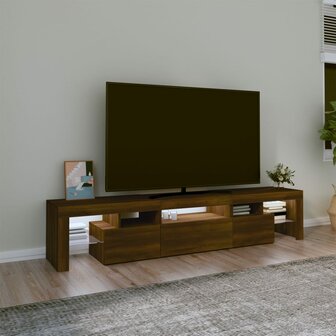 Tv-meubel met LED-verlichting 200x36,5x40 cm bruin eikenkleur 3