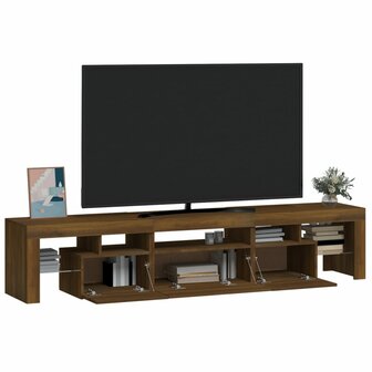 Tv-meubel met LED-verlichting 200x36,5x40 cm bruin eikenkleur 6