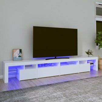 Tv-meubel met LED-verlichting 260x36,5x40 cm wit 1