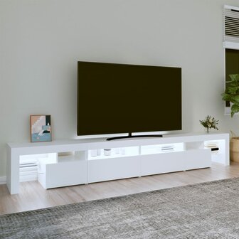 Tv-meubel met LED-verlichting 260x36,5x40 cm wit 3