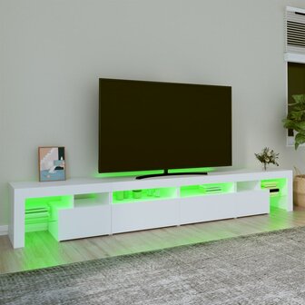 Tv-meubel met LED-verlichting 260x36,5x40 cm wit 4