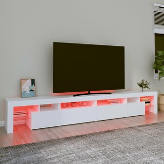 Tv-meubel met LED-verlichting 260x36,5x40 cm wit 5