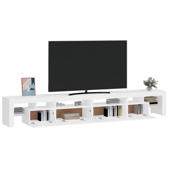 Tv-meubel met LED-verlichting 260x36,5x40 cm wit 6