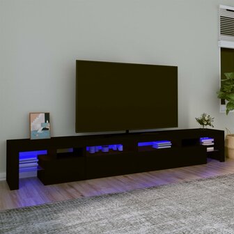 Tv-meubel met LED-verlichting 260x36,5x40 cm zwart 1