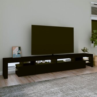 Tv-meubel met LED-verlichting 260x36,5x40 cm zwart 3