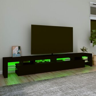 Tv-meubel met LED-verlichting 260x36,5x40 cm zwart 4