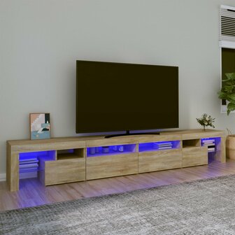 Tv-meubel met LED-verlichting 260x36,5x40cm sonoma eikenkleurig 1