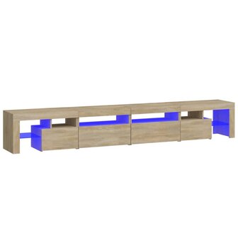 Tv-meubel met LED-verlichting 260x36,5x40cm sonoma eikenkleurig 2