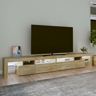 Tv-meubel met LED-verlichting 260x36,5x40cm sonoma eikenkleurig 3