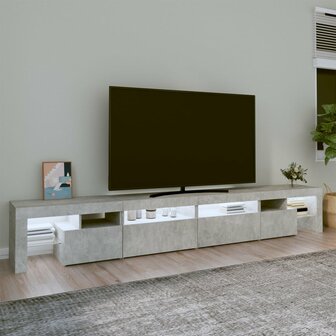 Tv-meubel met LED-verlichting 260x36,5x40 cm betongrijs 3