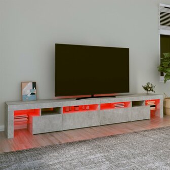 Tv-meubel met LED-verlichting 260x36,5x40 cm betongrijs 5