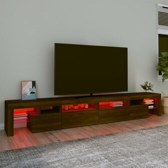 Tv-meubel met LED-verlichting 260x36,5x40 cm bruin eikenkleur 5