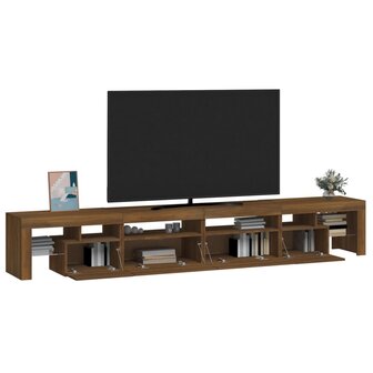 Tv-meubel met LED-verlichting 260x36,5x40 cm bruin eikenkleur 6