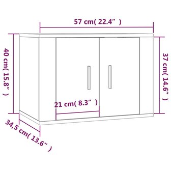 Tv-wandmeubels 2 st 57x34,5x40 cm wit 9