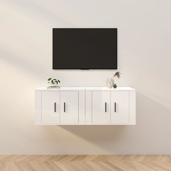 Tv-wandmeubels 2 st 57x34,5x40 cm hoogglans wit 1