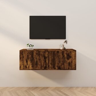 Tv-wandmeubels 2 st 57x34,5x40 cm gerookt eikenkleurig 1