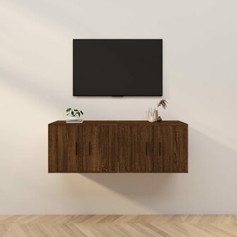 Tv-wandmeubels 2 st 57x34,5x40 cm bruin eikenkleur 1