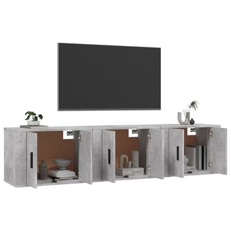 Tv-wandmeubels 3 st 57x34,5x40 cm betongrijs 3