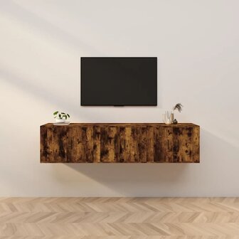 Tv-wandmeubels 3 st 57x34,5x40 cm gerookt eikenkleurig 1