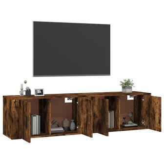 Tv-wandmeubels 2 st 80x34,5x40 cm gerookt eikenkleurig 3