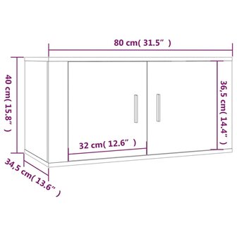 Tv-wandmeubels 2 st 80x34,5x40 cm gerookt eikenkleurig 9