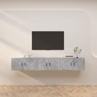 Tv-wandmeubels 3 st 80x34,5x40 cm betongrijs 1