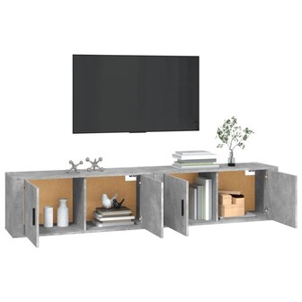 Tv-wandmeubels 2 st 100x34,5x40 cm betongrijs 3