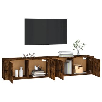 Tv-wandmeubels 2 st 100x34,5x40 cm gerookt eikenkleurig 3