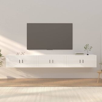 Tv-wandmeubels 3 st 100x34,5x40 cm hoogglans wit 1