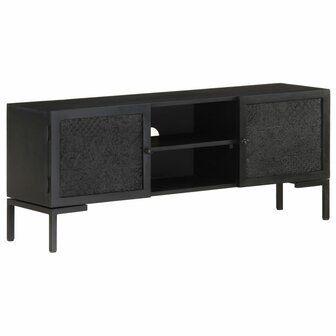 Tv-meubel 115x30x46 cm massief mangohout zwart 9