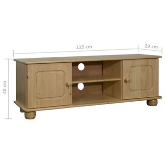 Tv-meubel 115x29x40 cm massief grenenhout 7