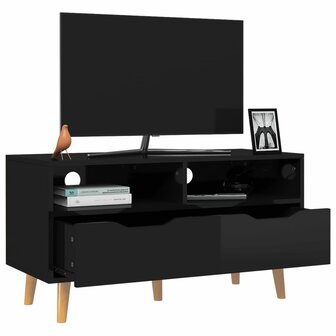 Tv-meubel 90x40x48,5 cm bewerkt hout hoogglans zwart 3