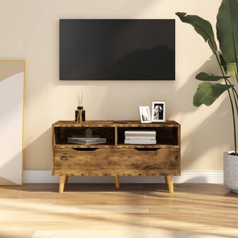 Tv-meubel 90x40x48,5 cm bewerkt hout gerookt eikenkleurig 1