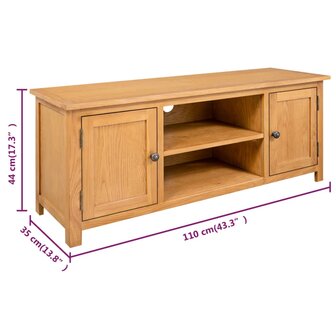 Tv-meubel 110x35x44 cm massief eikenhout 7