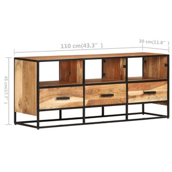 Tv-meubel 110x30x45 cm massief acaciahout 8