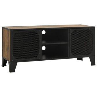 Tv-meubel 105x36x47 cm metaal en MDF rustiek bruin 2