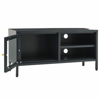 Tv-meubel 90x30x44 cm staal en glas antracietkleurig 6