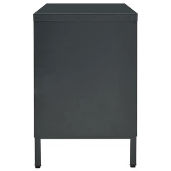 Tv-meubel 105x35x52 cm staal en glas antracietkleurig 4