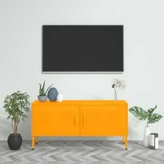 Tv-meubel 105x35x50 cm staal mosterdgeel 1