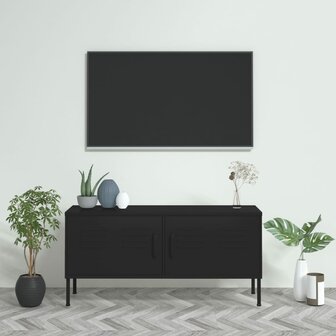 Tv-meubel 105x35x50 cm staal zwart 1