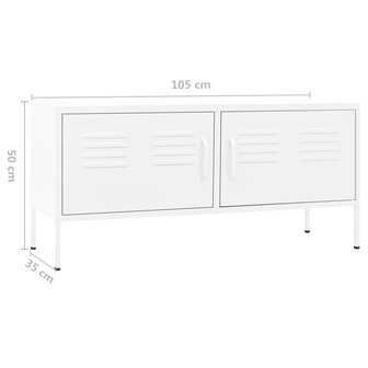 Tv-meubel 105x35x50 cm staal wit 9