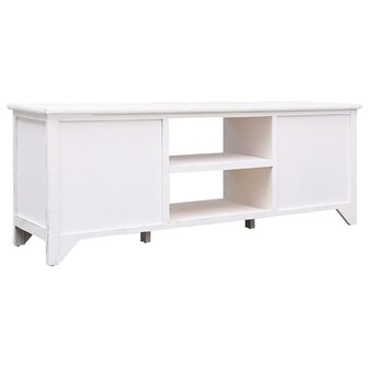 Tv-meubel 108x30x40 cm massief paulowniahout antiekwit 3