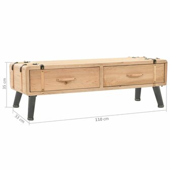 Tv-meubel 110x33x35 cm massief vurenhout 9