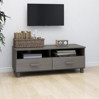 Tv-meubel HAMAR 106x40x40 cm massief grenenhout lichtgrijs 7