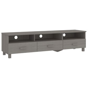 Tv-meubel HAMAR 158x40x40 cm massief grenenhout lichtgrijs 2