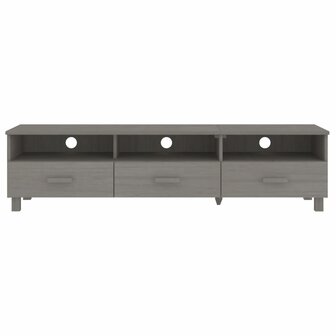 Tv-meubel HAMAR 158x40x40 cm massief grenenhout lichtgrijs 3