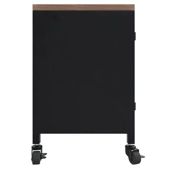 Tv-meubel 110x30x43 cm ijzer en massief vurenhout zwart 4