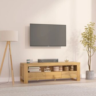 Tv-meubel 110x30x35 cm massief teakhout 1